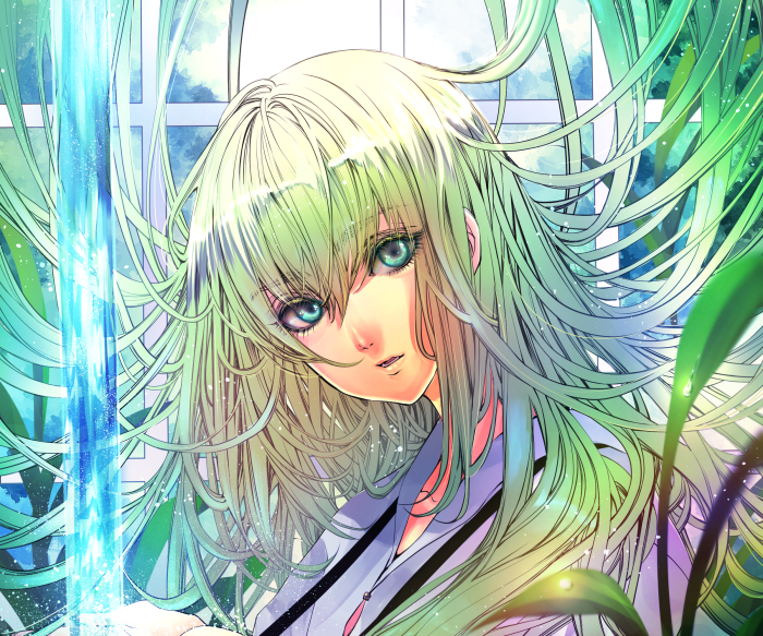 Lancer from Fate/Grand Order with green hair