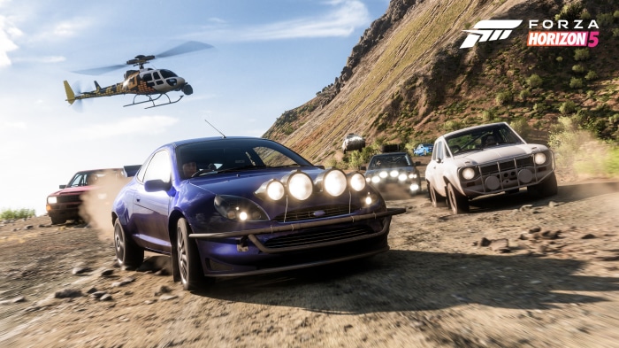 Forza Horizon 5 Rally Cars and Helicopter