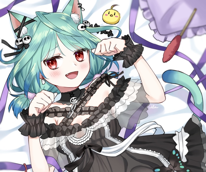 Uruha Rushia from Hololive as a catgirl