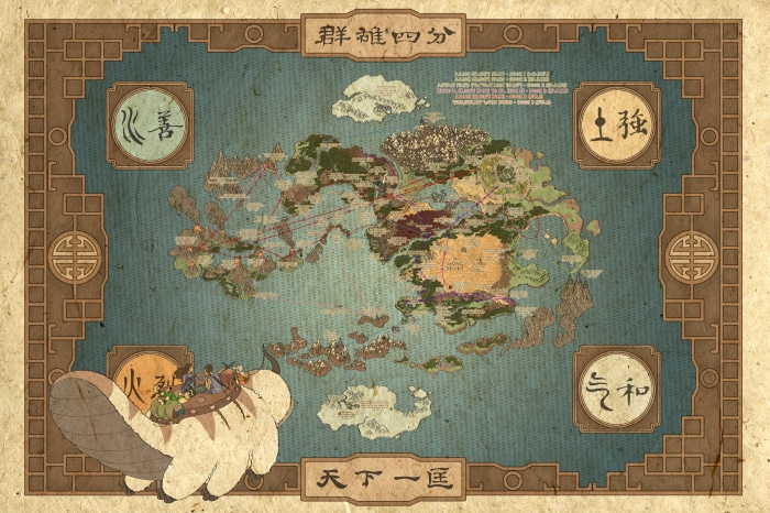 Map of the Avatar: The Last Airbender world