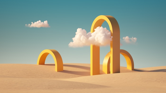 Artistic Architecture 4K Desert Clouds 3D
