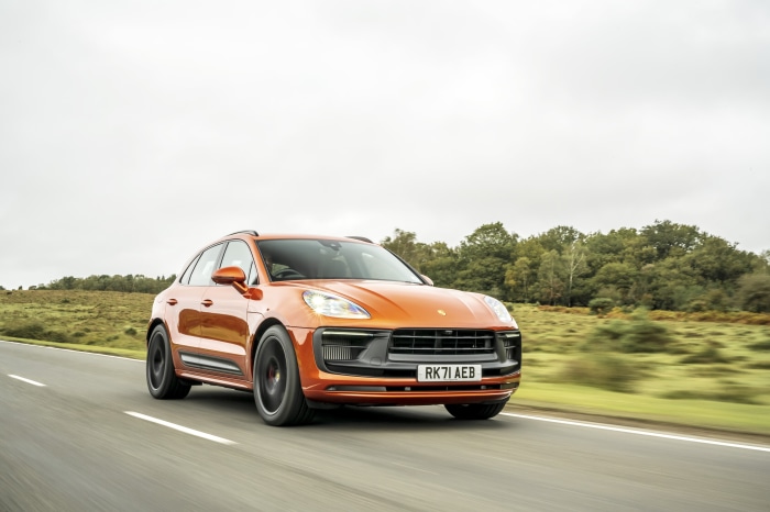 Porsche Macan GTS SUV driving on a road