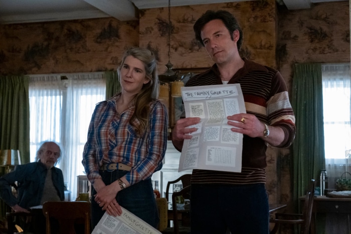 Ben Affleck and Lily Rabe in The Tender Bar
