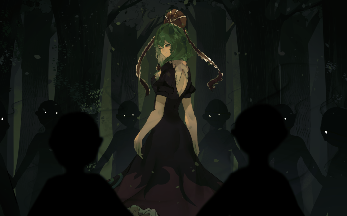 Hina Kagiyama from Touhou with shadowy figures