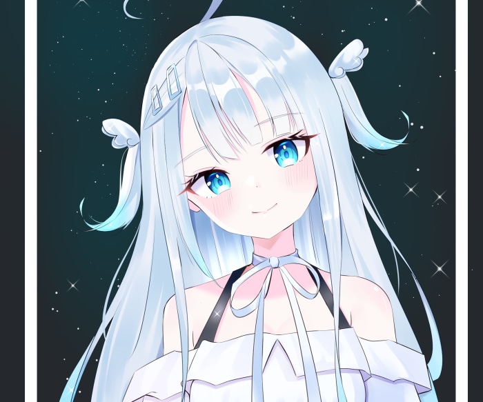 Amatsuka Uto Virtual Youtuber with Blue Eyes