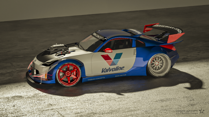 Customized Nissan 350Z with Valvoline livery