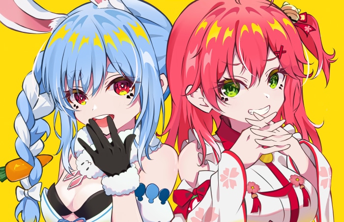 Usada Pekora and Sakura Miko from Hololive