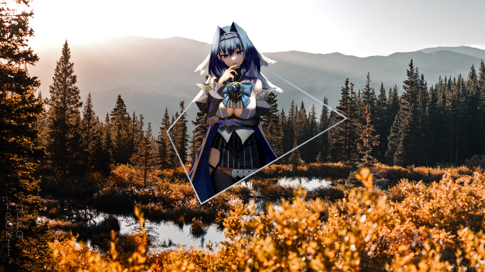 Ouro Kronii from Hololive in a forest landscape