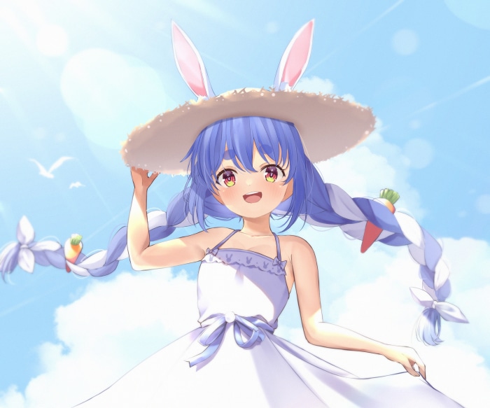 Usada Pekora from Hololive in a summer dress