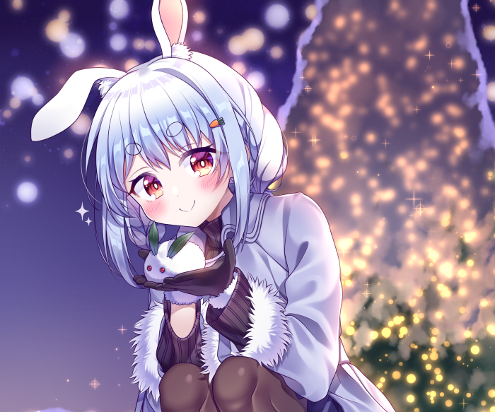Usada Pekora from Hololive holding a bunny