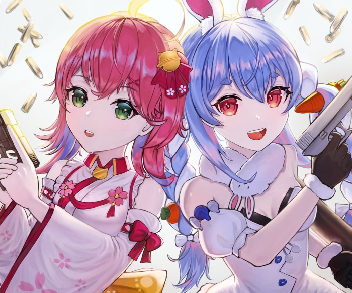 Sakura Miko and Usada Pekora from Hololive