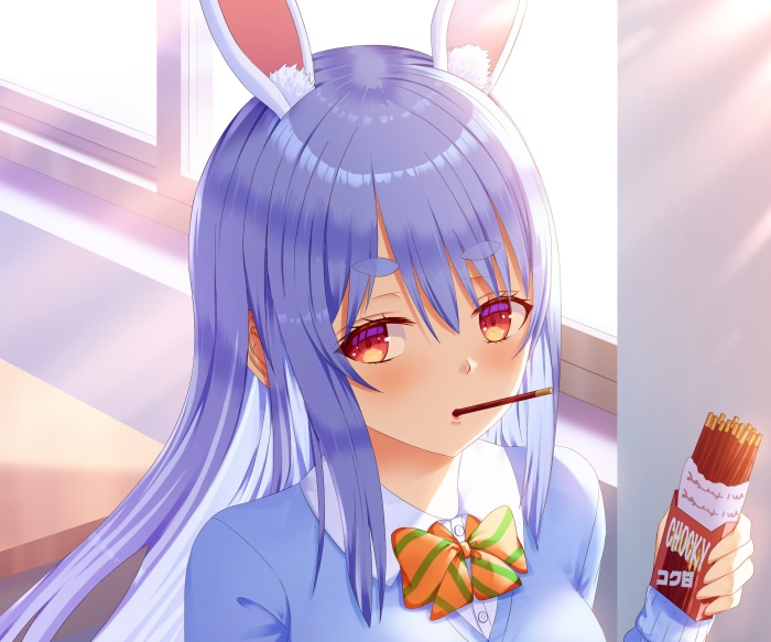 Usada Pekora from Hololive eating Pocky