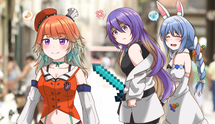 Takanashi Kiara, Usada Pekora, Moona Hoshinova from Hololive