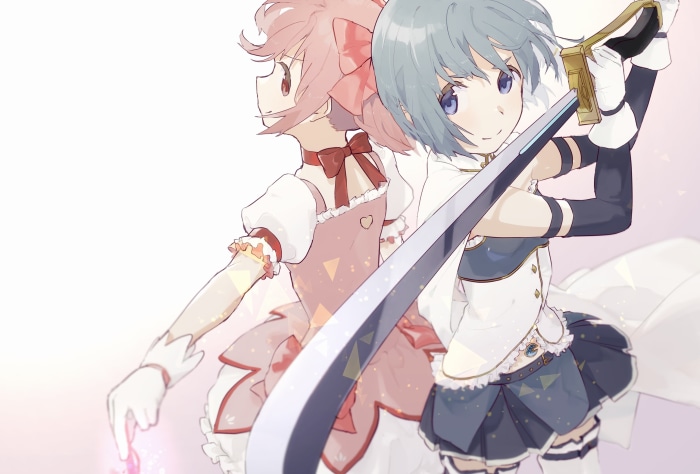 Madoka Kaname and Sayaka Miki from Puella Magi Madoka Magica