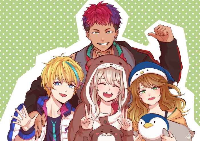 Nijisanji members Rai Galilei, Miyu Ottavia, Riksa Dhirendra, and Amicia Michella