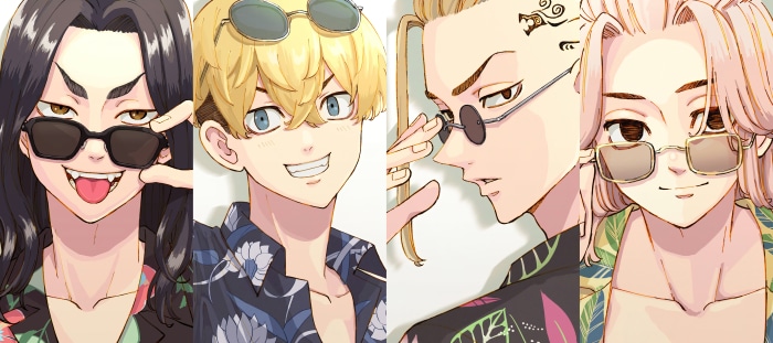 Tokyo Revengers 4K: Baji, Matsuno, Ryuguji, and Mikey