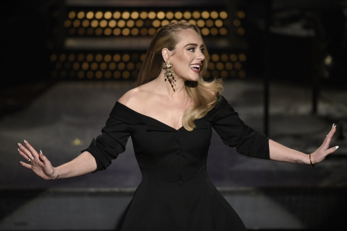 Adele performing on stage