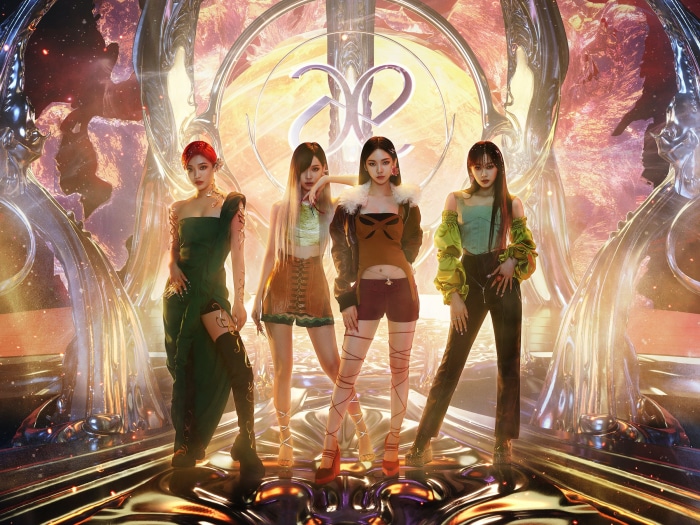 Aespa members Giselle, Karina, Ningning, and Winter