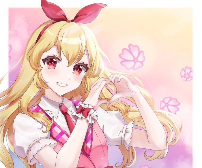 Ichigo Hoshimiya from Aikatsu! making a heart shape