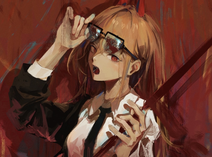 Power from Chainsaw Man with glasses