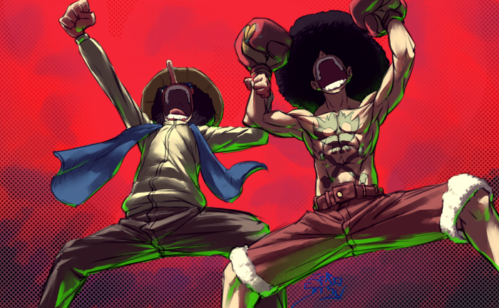 Monkey D. Luffy and Usopp from One Piece