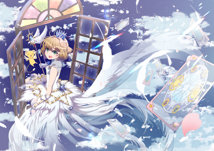 Sakura Kinomoto from Cardcaptor Sakura with Keroberos