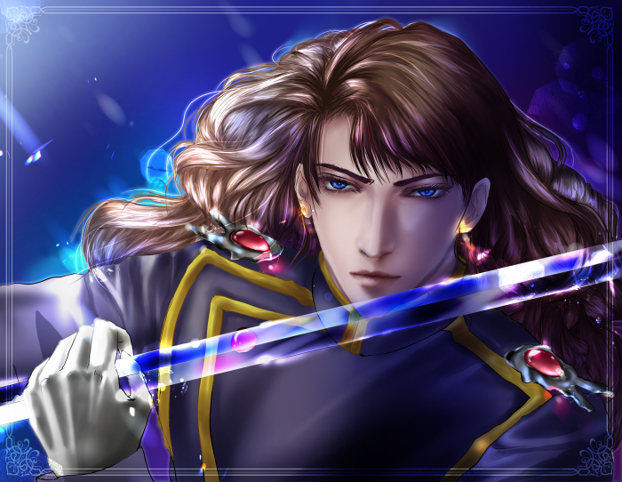 Nephrite from Sailor Moon holding a sword