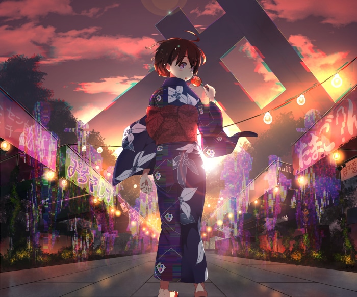 Girl in Kimono at Festival