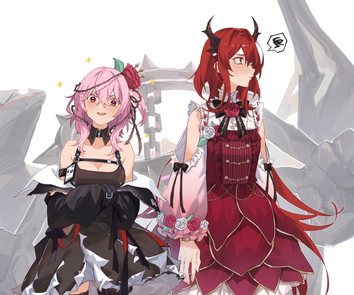Rosemi Lovelock and Surtr from Arknights