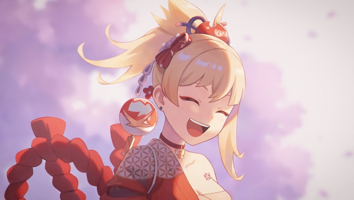Yoimiya from Genshin Impact smiling