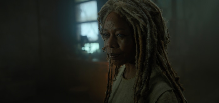 Alfre Woodard in a dimly lit room
