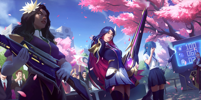 Caitlyn from League of Legends with allies