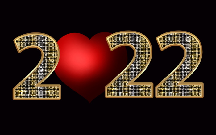New Year 2022 with Red Heart