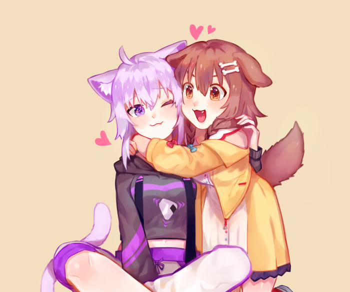 Inugami Korone and Nekomata Okayu from Hololive