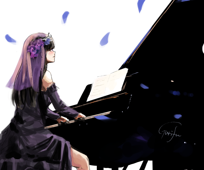 Rinko Shirokane from BanG Dream! Girls Band Party! playing piano
