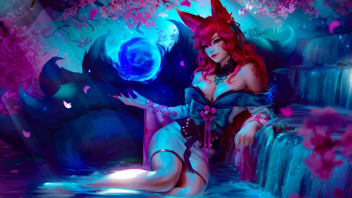 Ahri from League of Legends with Spirit Blossom