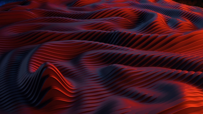 Abstract Red and Blue Wavy Surface 4K