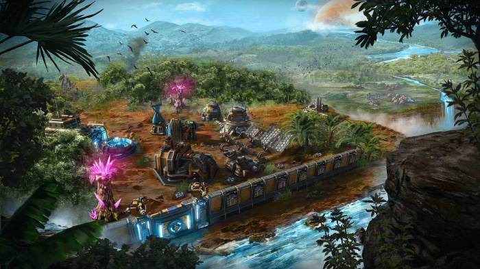 The Riftbreaker Base on an Alien Planet