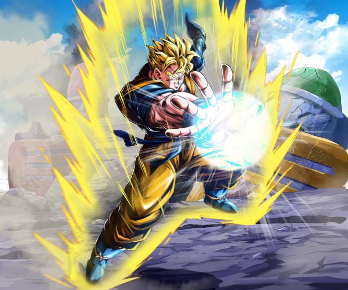 Gohan from Dragon Ball Z charging an energy attack
