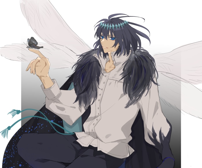 Oberon from Fate/Grand Order with a butterfly