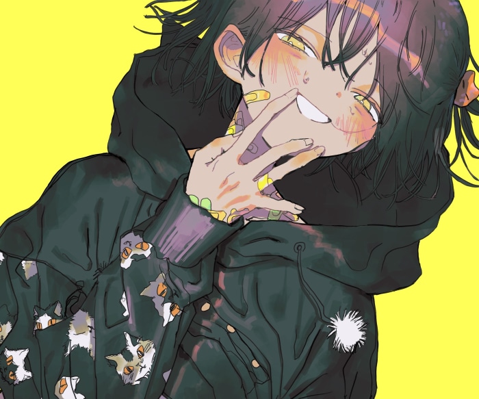 Anime boy with cat hoodie