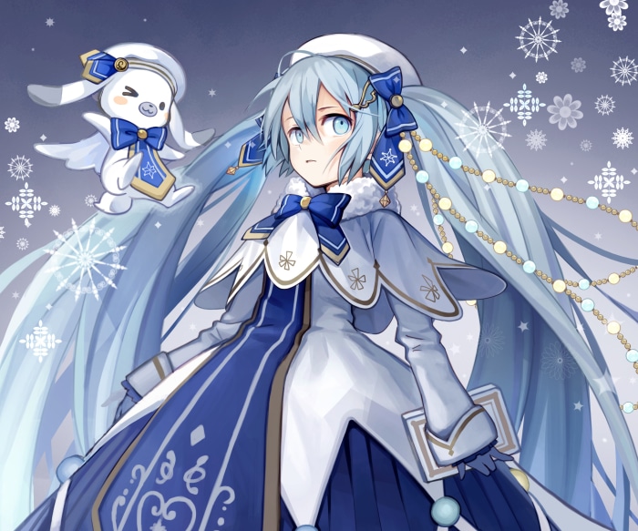 Hatsune Miku with a Snow Creature