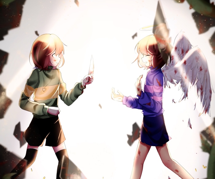 Chara and Frisk from Undertale