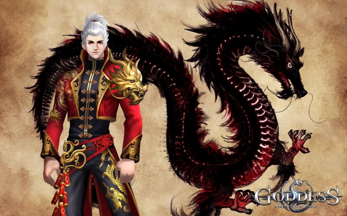 Man with dragon from Goddess: Primal Chaos