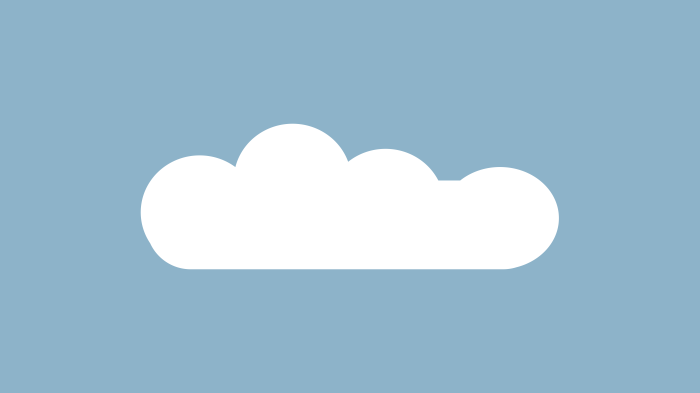 Minimalist white cloud on a blue background