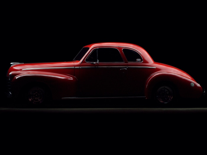 Red Oldsmobile Hot Rod
