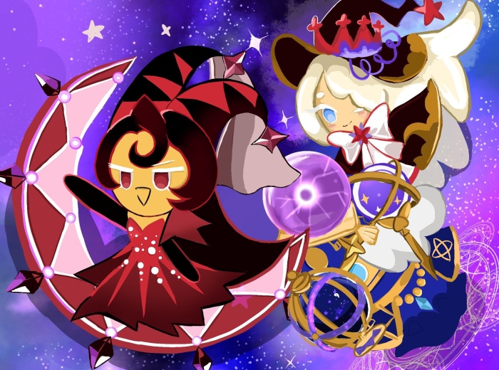 Moonlight Cookie and Cream Puff Cookie from Cookie Run