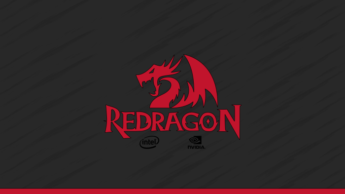 Redragon logo with Intel and Nvidia logos