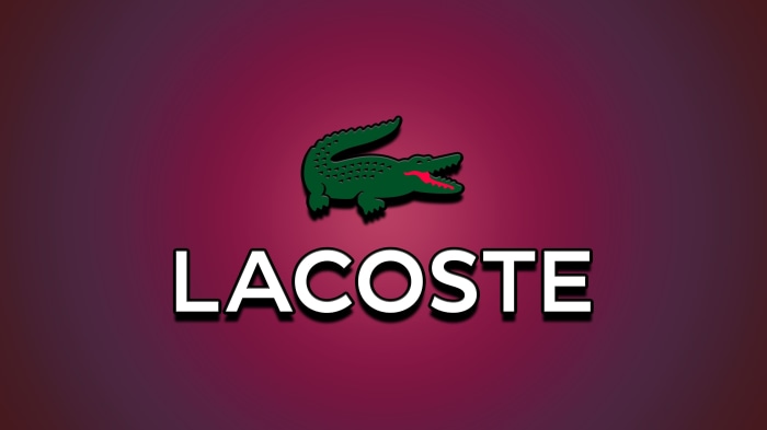 Lacoste logo with alligator and text