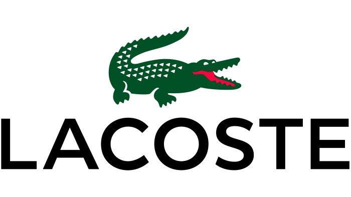 Lacoste logo with crocodile and text